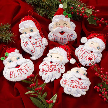 Gift Bag Felt Christmas Ornaments Kit - Felt Applique Crafts at Weekend Kits