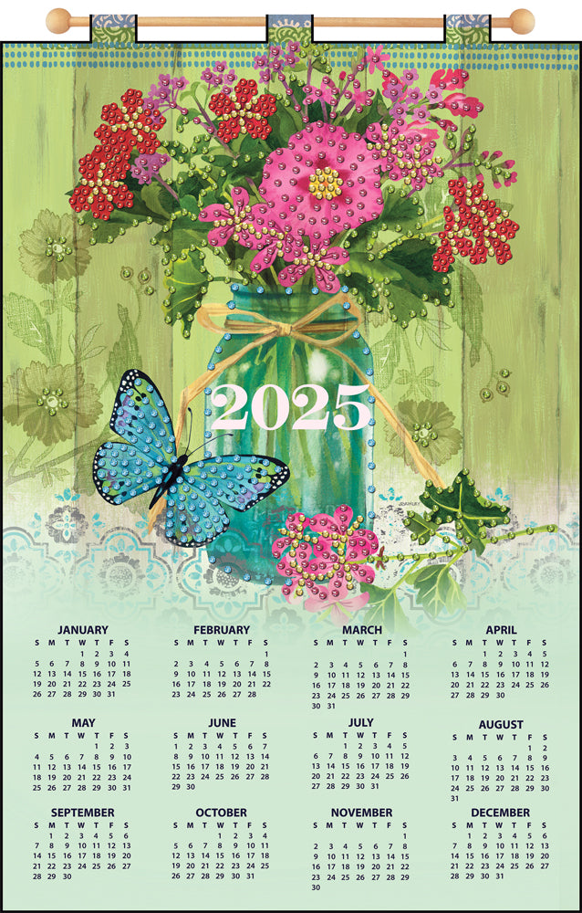 Calendario de lentejuelas de fieltro floral 2025 de Mason Jar Mary Maxim