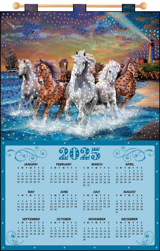 Calendario de lentejuelas de fieltro Horses 2025 Mary Maxim