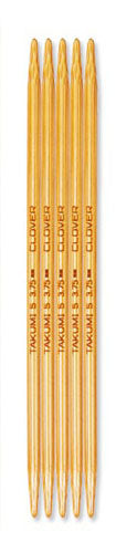 Clover Takumi Bamboo 5 Inch Double Point Knitting Needle Size 8