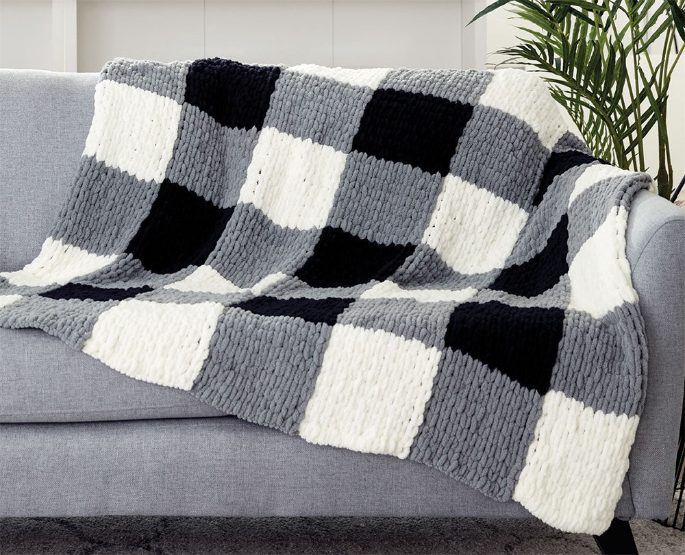 Free EZ Checked Blanket Pattern – Mary Maxim