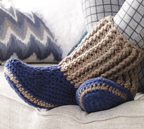 FREE Pattern] Cozy Crochet Slipper Socks Made with Caron Chunky