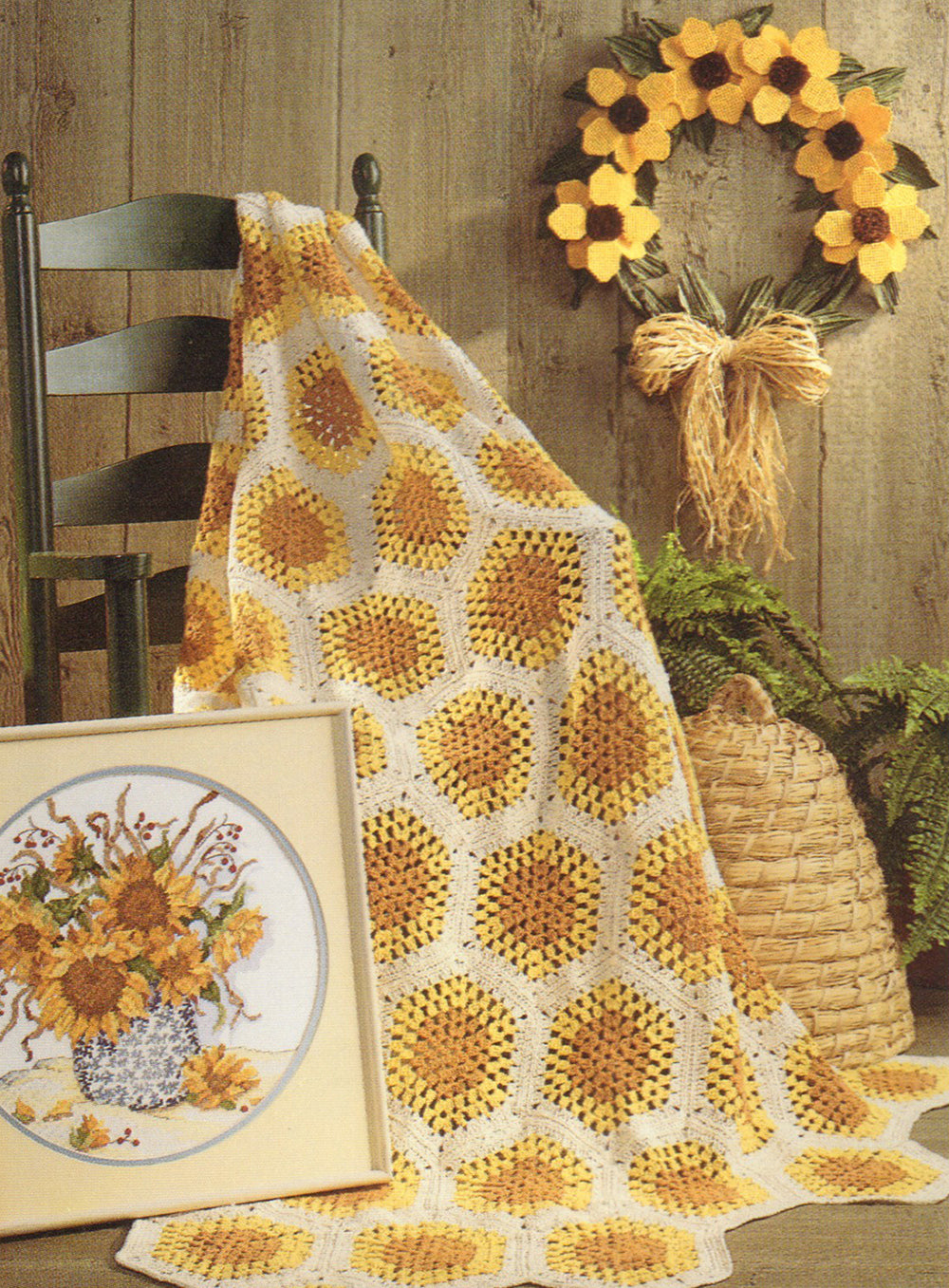 Sunflower Afghan Pattern Mary Maxim