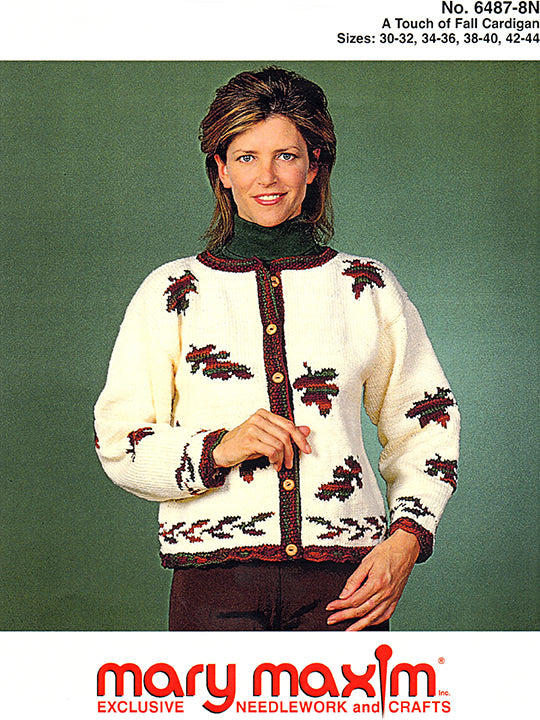 A Touch Of Fall Cardigan Pattern Mary Maxim