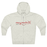 Sudadera con capucha y cremallera completa Mary Maxim - Logotipo rojo - Unisex