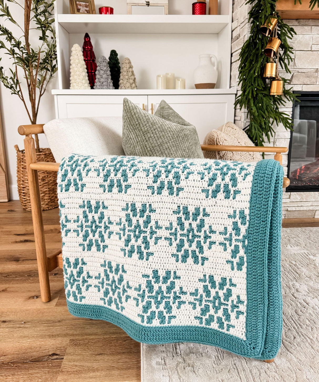 Snow Flurries Mosaic Blanket