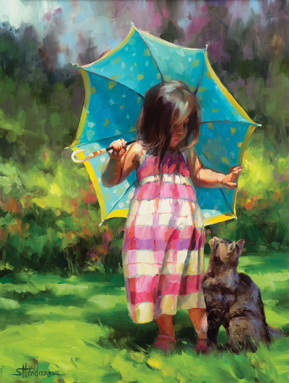 The Teal Umbrella Jigsaw Puzzle