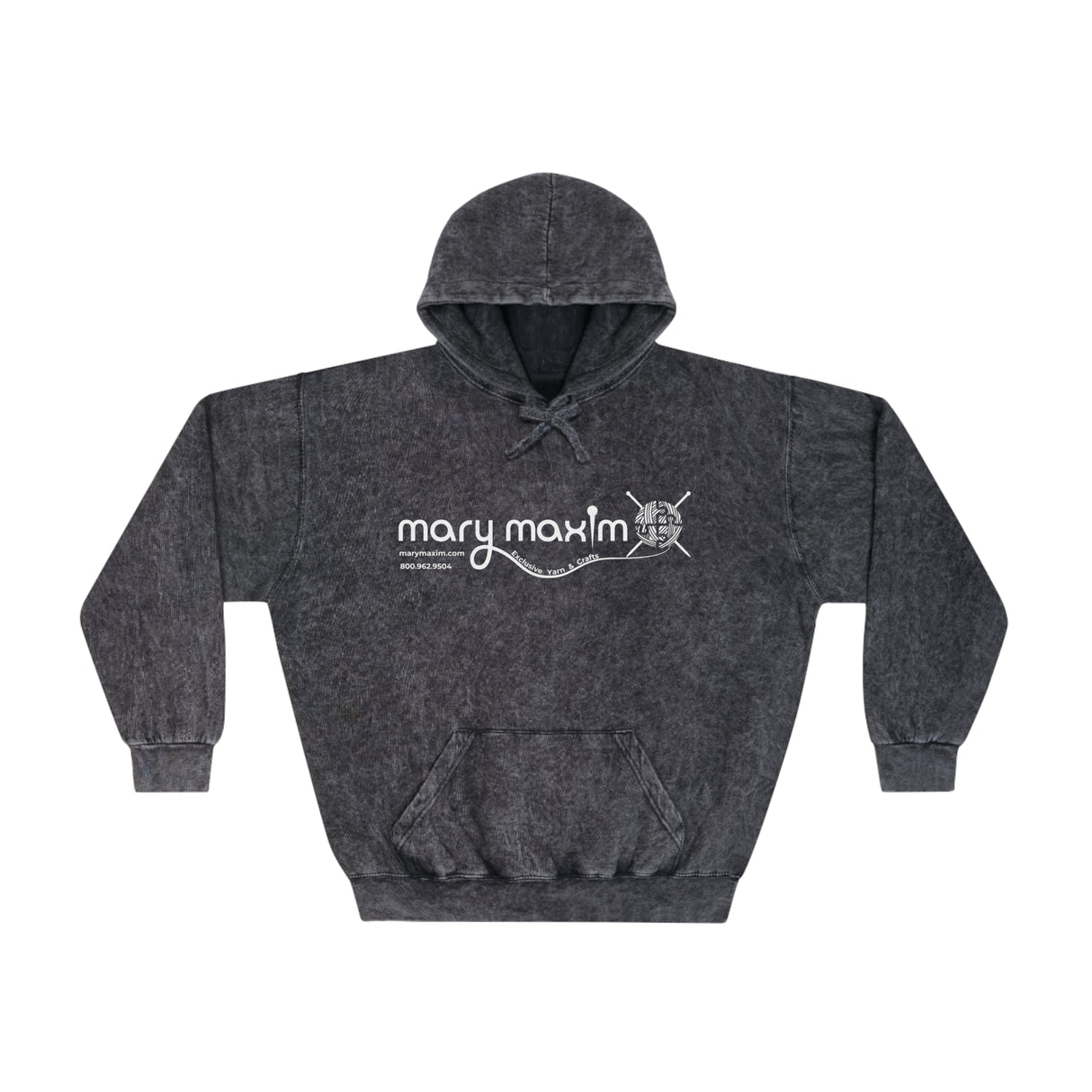 Sudadera con capucha Mary Maxim Mineral Wash - Logotipo blanco - Unisex