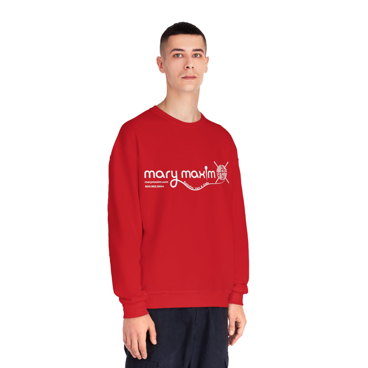 Mary Maxim Crewneck Sweatshirt - White & Black Logo - Unisex