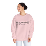 Sudadera con cuello redondo Mary Maxim - Logotipo blanco y negro - Unisex