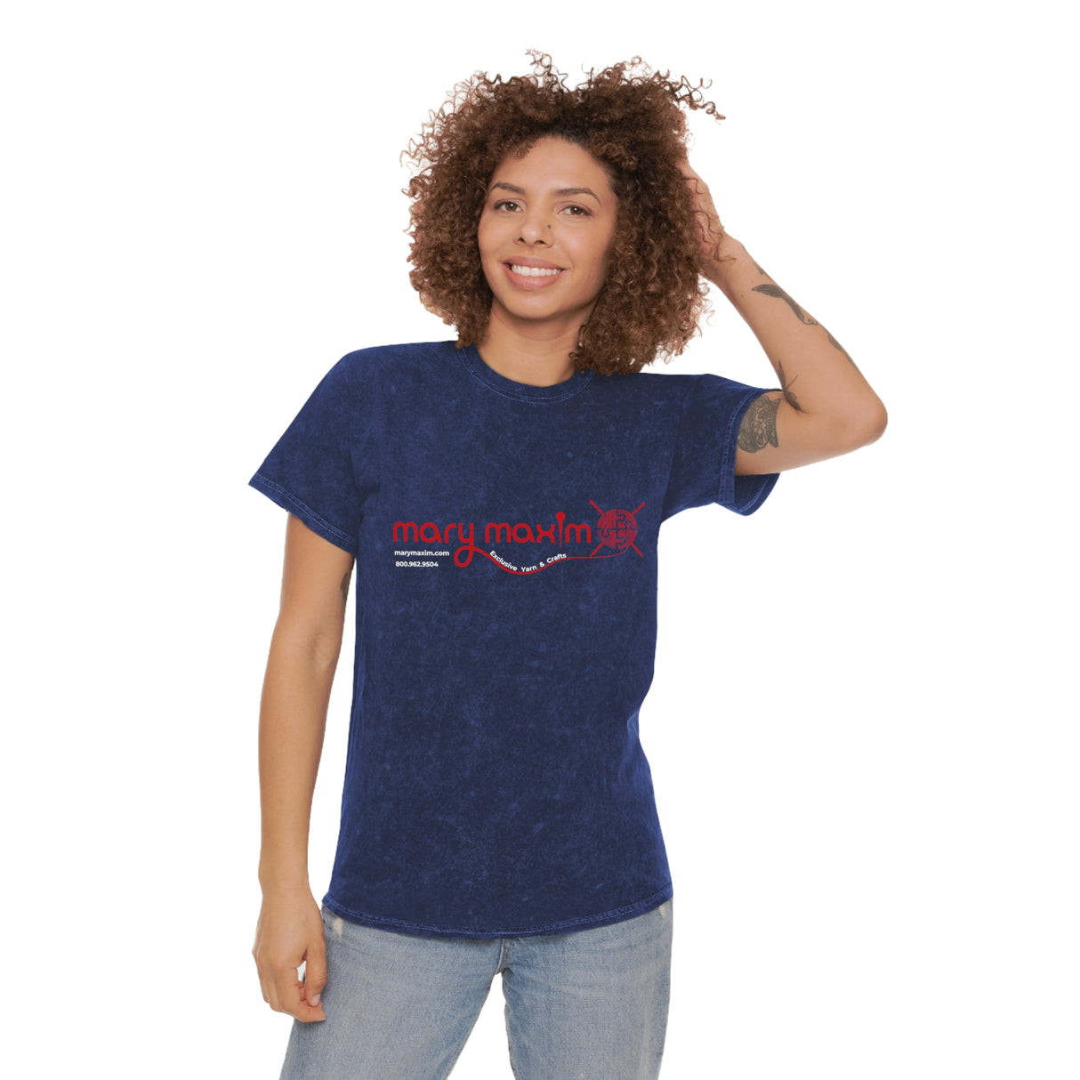 Mary Maxim Mineral Wash T-Shirt - Red Logo -  Unisex