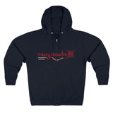 Sudadera con capucha y cremallera completa Mary Maxim - Logotipo rojo - Unisex