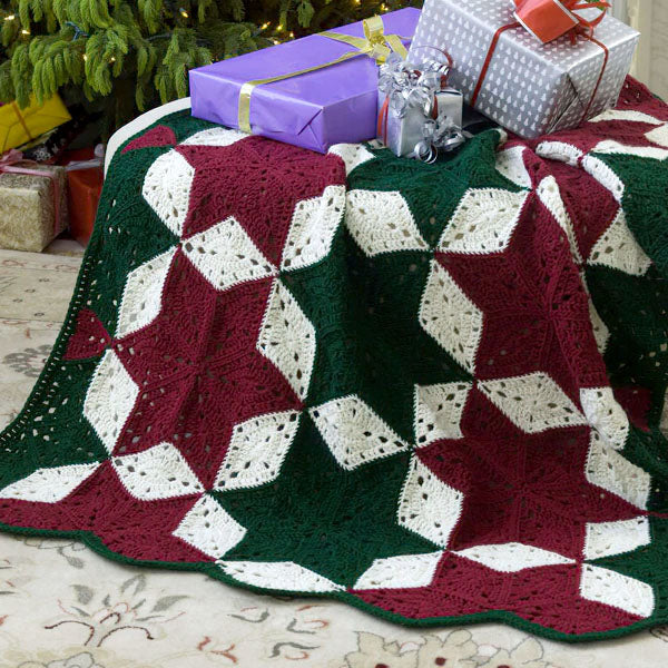 Modèle de crochet de jeté d'étoile de Noël gratuit