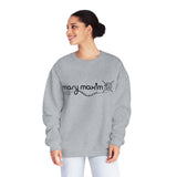 Sudadera con cuello redondo Mary Maxim - Logotipo blanco y negro - Unisex