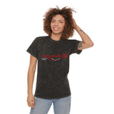 Camiseta Mary Maxim Mineral Wash - Logotipo rojo - Unisex