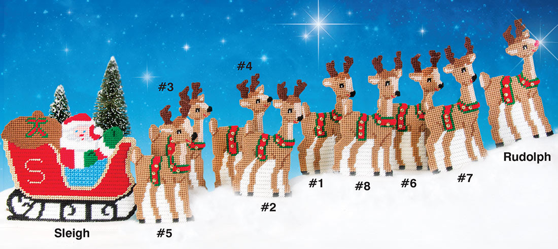 Santa's Sleigh & Reindeer Pattern