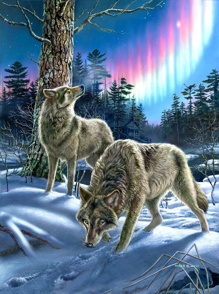 Wolves and Lights Jigsaw Puzzle