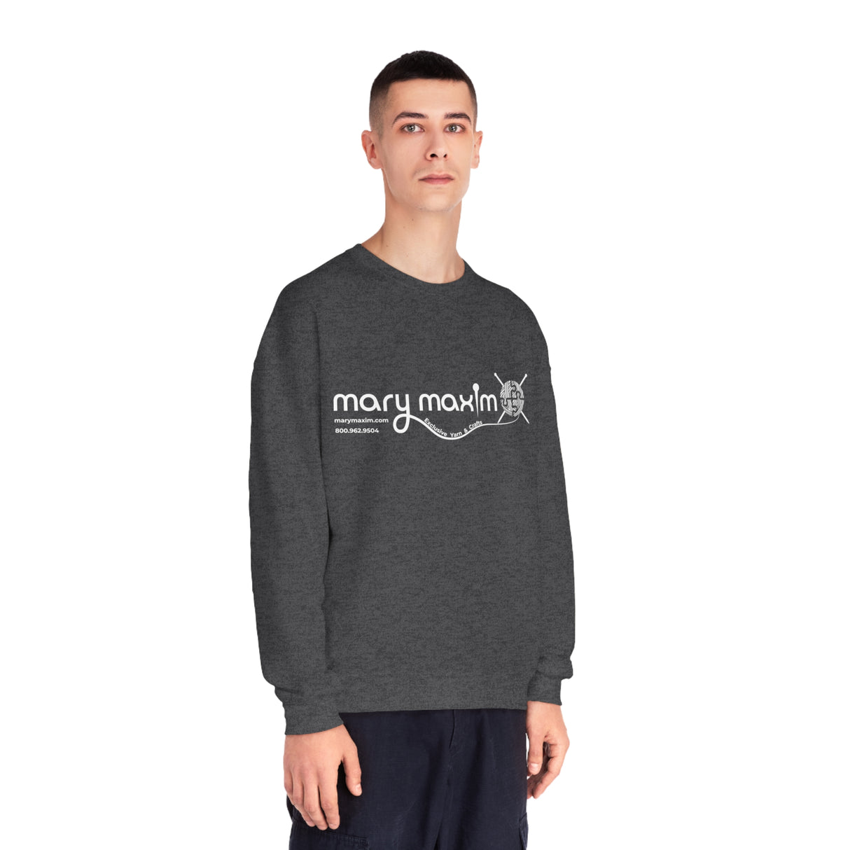 Mary Maxim Crewneck Sweatshirt - White & Black Logo - Unisex