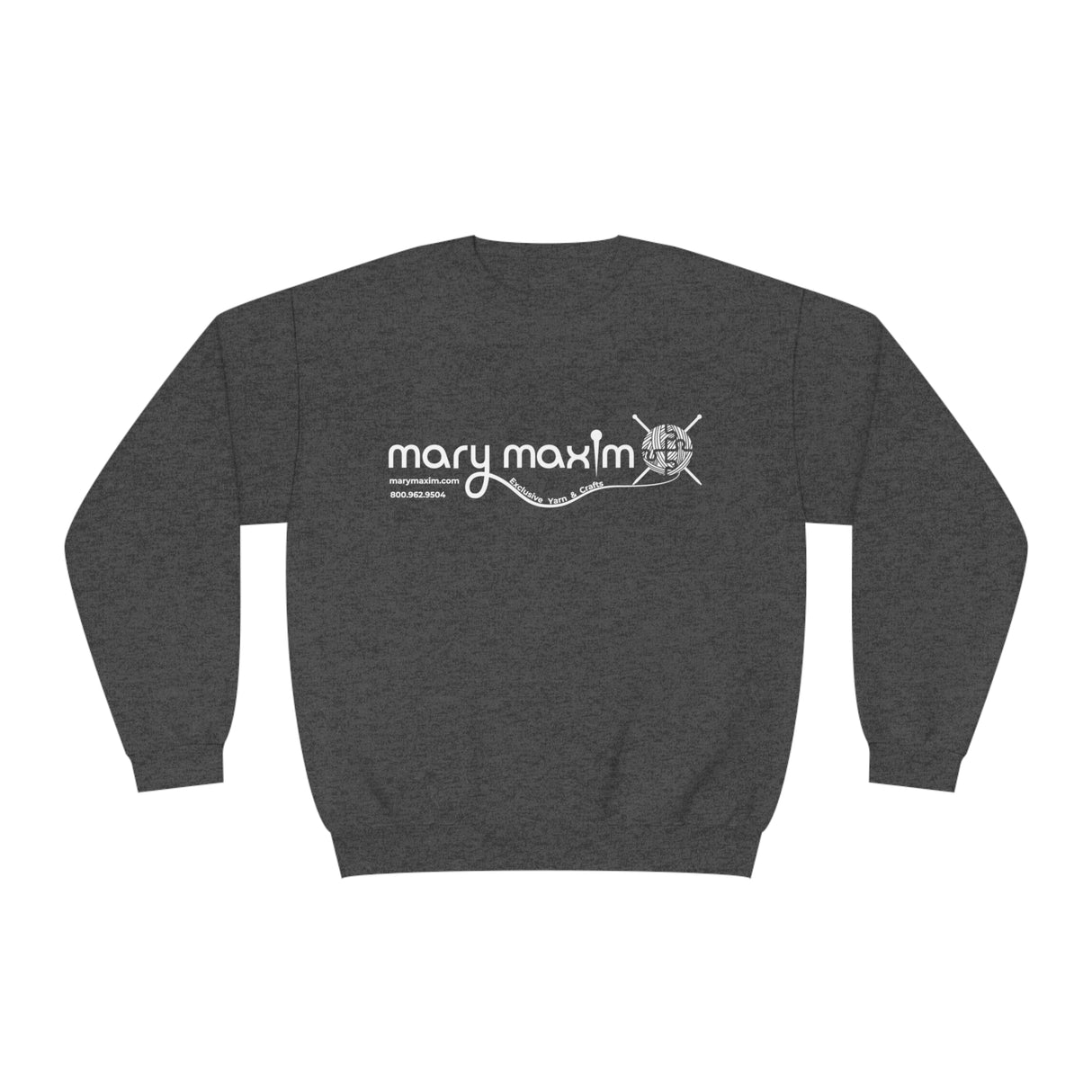 Mary Maxim Crewneck Sweatshirt - White & Black Logo - Unisex