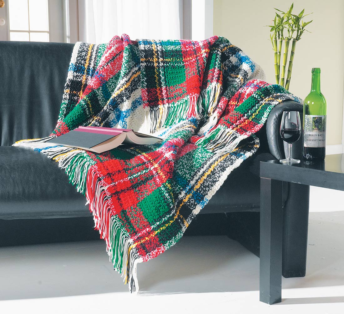 Modèle afghan à carreaux tartan