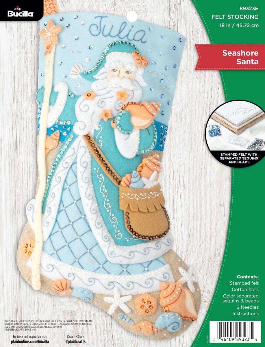 Santa's Peppermint Express Bucilla Felt Stocking Kit