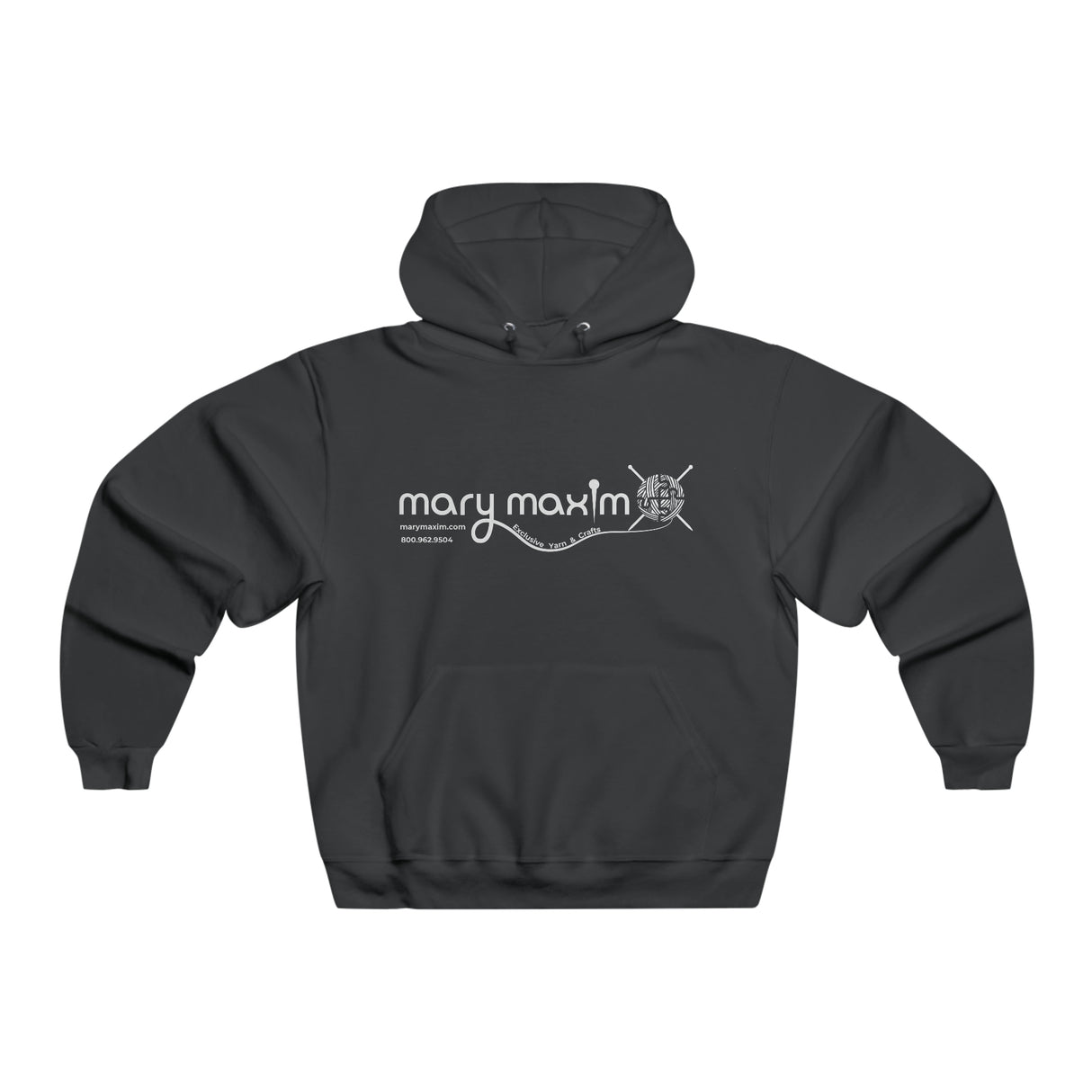 Sweat à capuche Mary Maxim - Logo blanc et noir - Unisexe