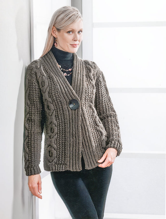 Cabled Coat Pattern – Mary Maxim