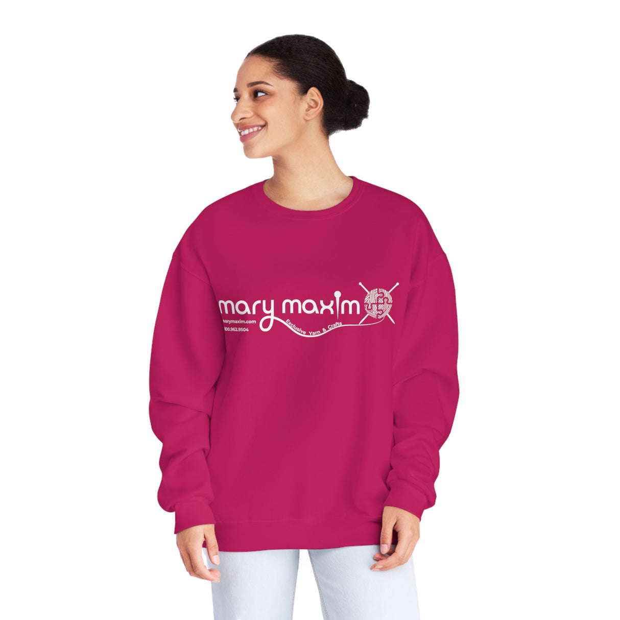 Mary Maxim Crewneck Sweatshirt - White & Black Logo - Unisex