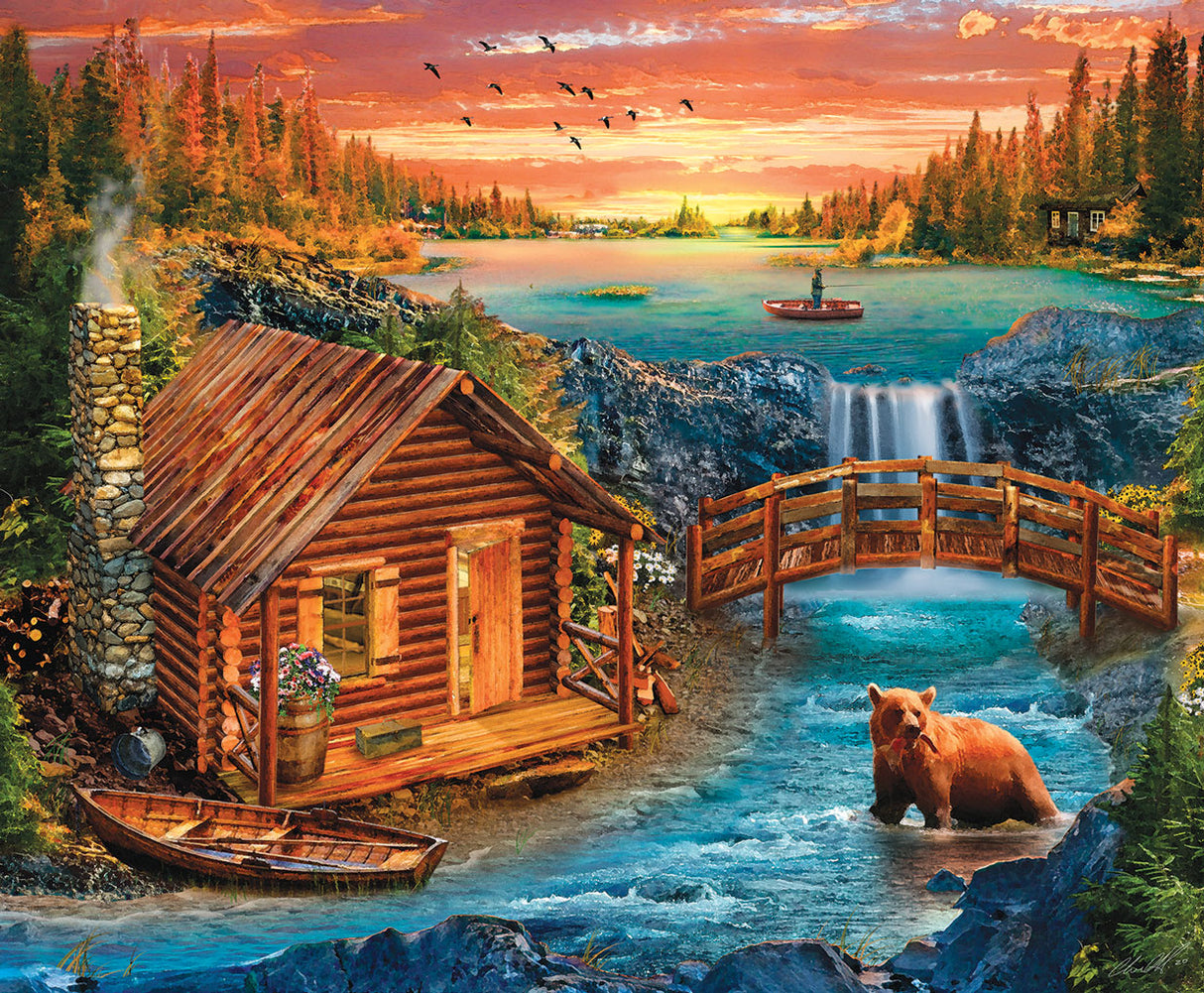 Fall Mountain Cabin Jigsaw Puzzle