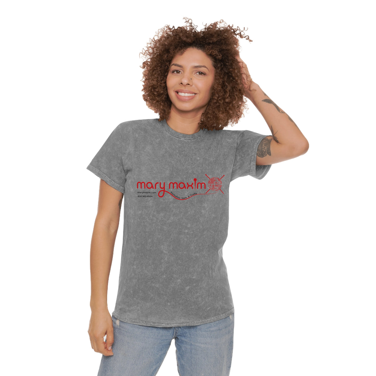 T-shirt Mary Maxim Mineral Wash - Logo rouge - Unisexe