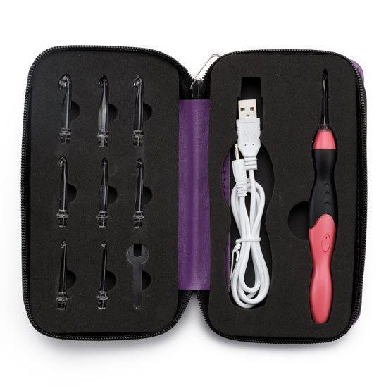 Annie's Rechargeable Light-Up Crochet Hooks Set with Case