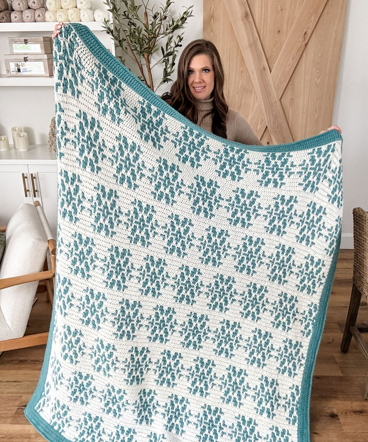 Snow Flurries Mosaic Blanket