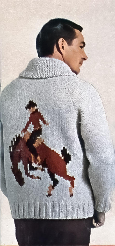 Handmade Mary Maxim Sweater Oil Rig Derrick good (New) Wool Cardigan Jumper In Stock