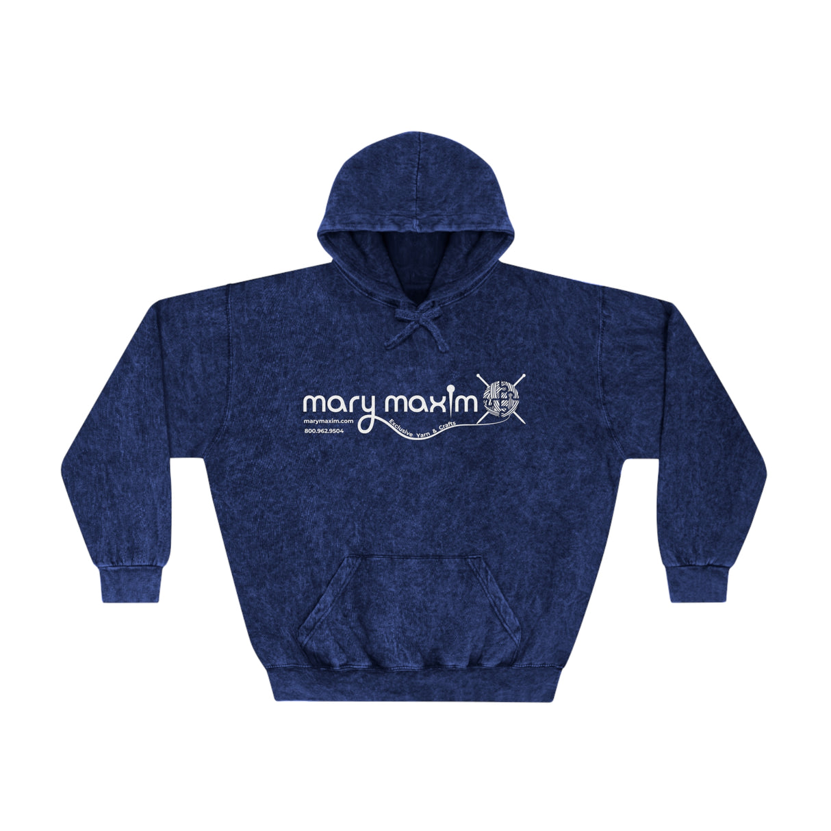 Mary Maxim Mineral Wash Hoodie - White Logo - Unisex