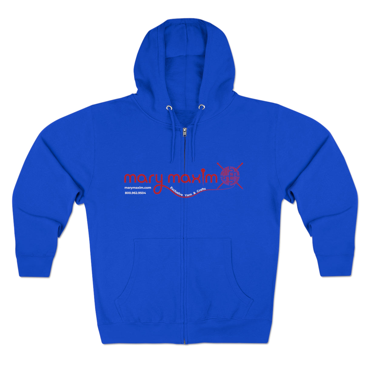 Mary Maxim Full Zip Hoodie - Red Logo - Unisex