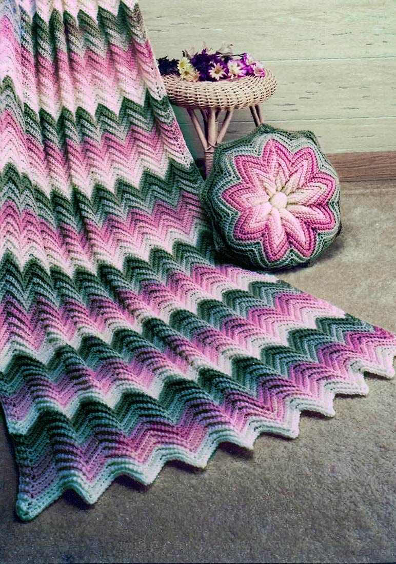 Crocheted or Knitted Ripple Afghan Pattern