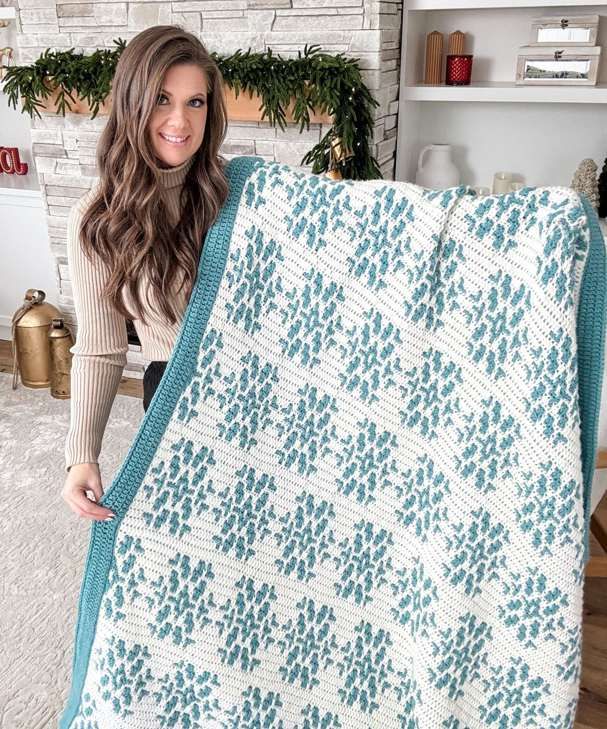 Snow Flurries Mosaic Blanket