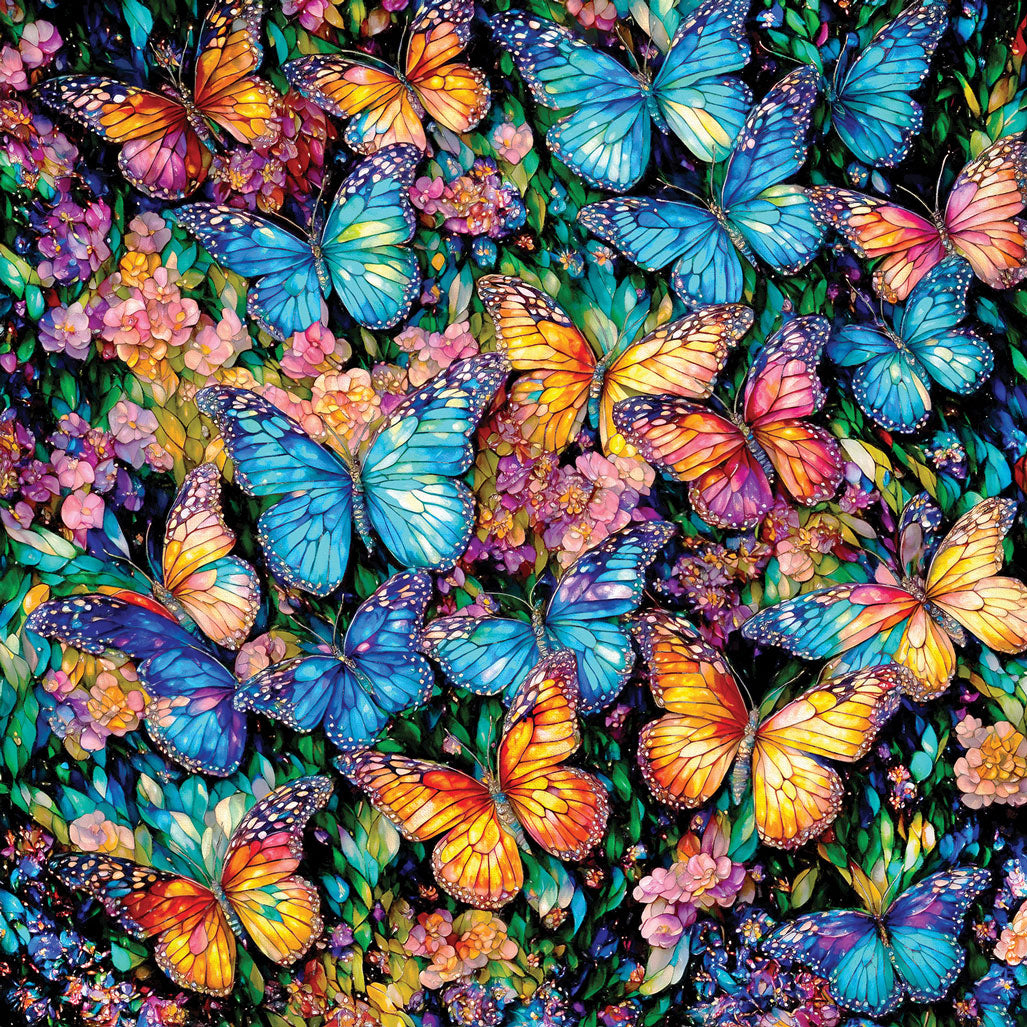 Stained Glass Butterflies Jigsaw Puzzle