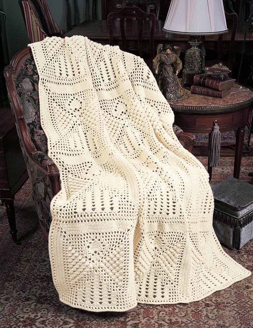 Angel Popcorn Square Afghan Pattern