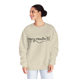 Sudadera con cuello redondo Mary Maxim - Logotipo blanco y negro - Unisex