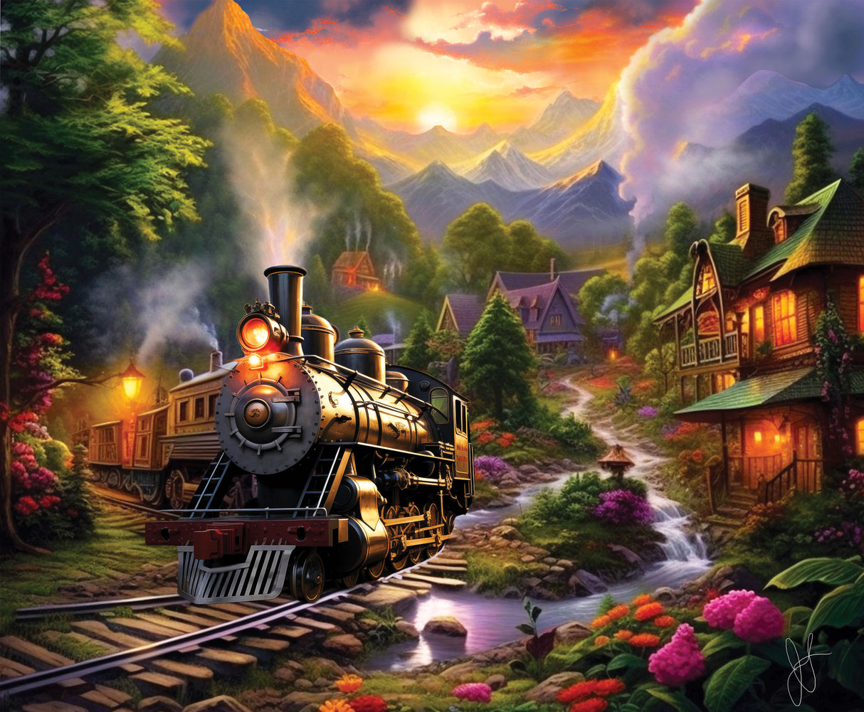 Puzzle du train du village