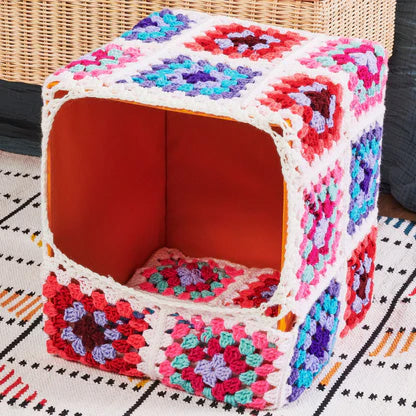 Patron gratuit de lit pour animaux de compagnie en patchwork au crochet Granny Square de Pawsome