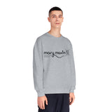 Sudadera con cuello redondo Mary Maxim - Logotipo blanco y negro - Unisex