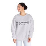 Sudadera con cuello redondo Mary Maxim - Logotipo blanco y negro - Unisex