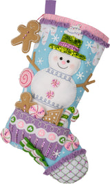 Snowman's Candy Confections Felt Stocking