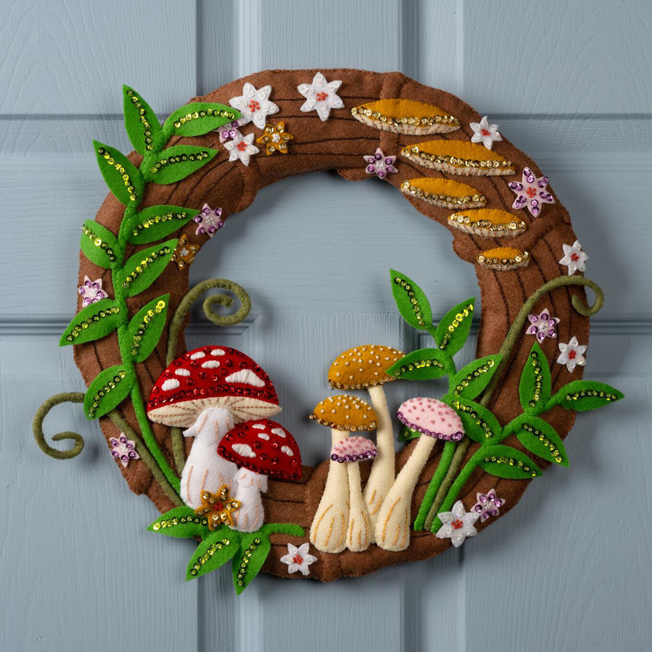 Mushroom Magic Felt Wreath