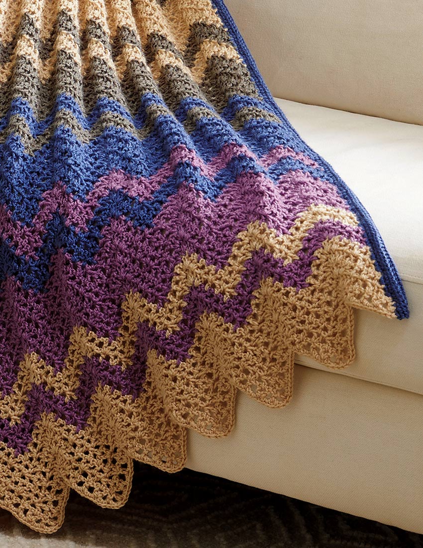 Color Rich Ripple Crochet Afghan Pattern