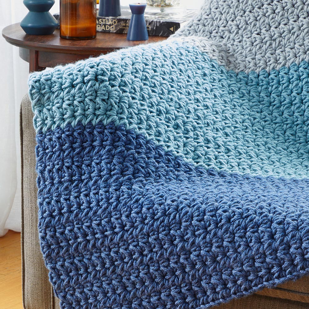 Crocheted 3 Color Blanket Pattern