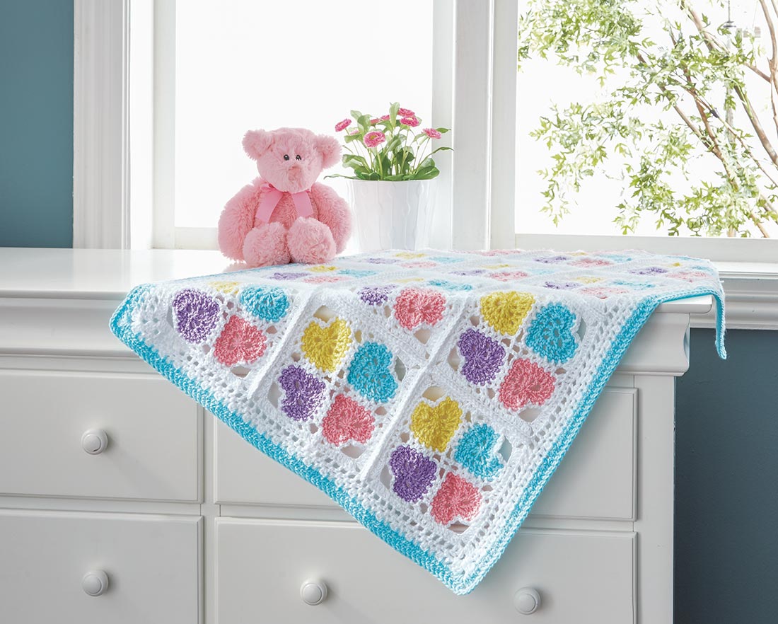 Hearts Squared Blanket Pattern