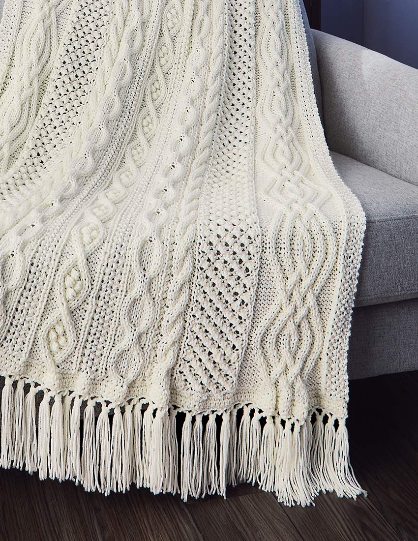 Triple Braid Diamond Throw Pattern